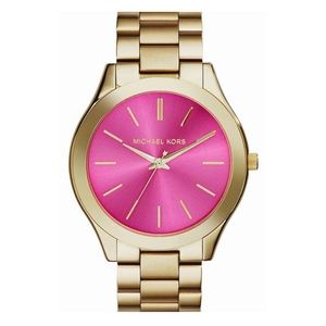 Michael Kors gold watch with pink face